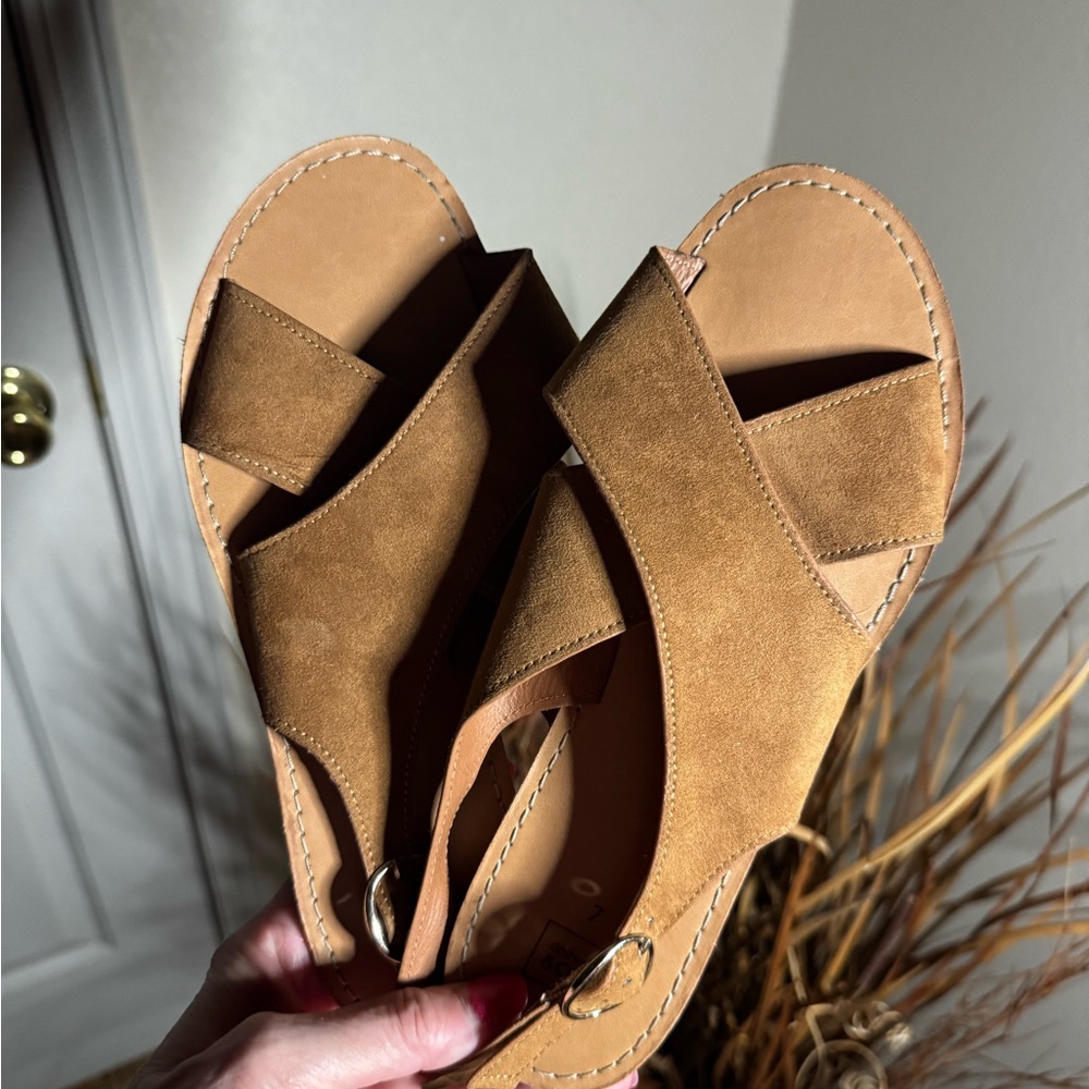 Tan Faux Suede Women's Sandals